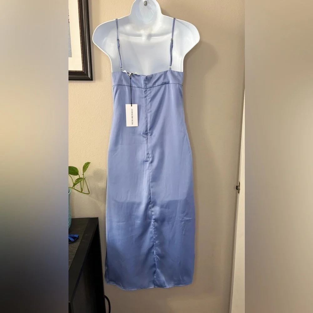 WeWoreWhat Women's Cowl Midi Dress Slate Blue Size 2 NWT